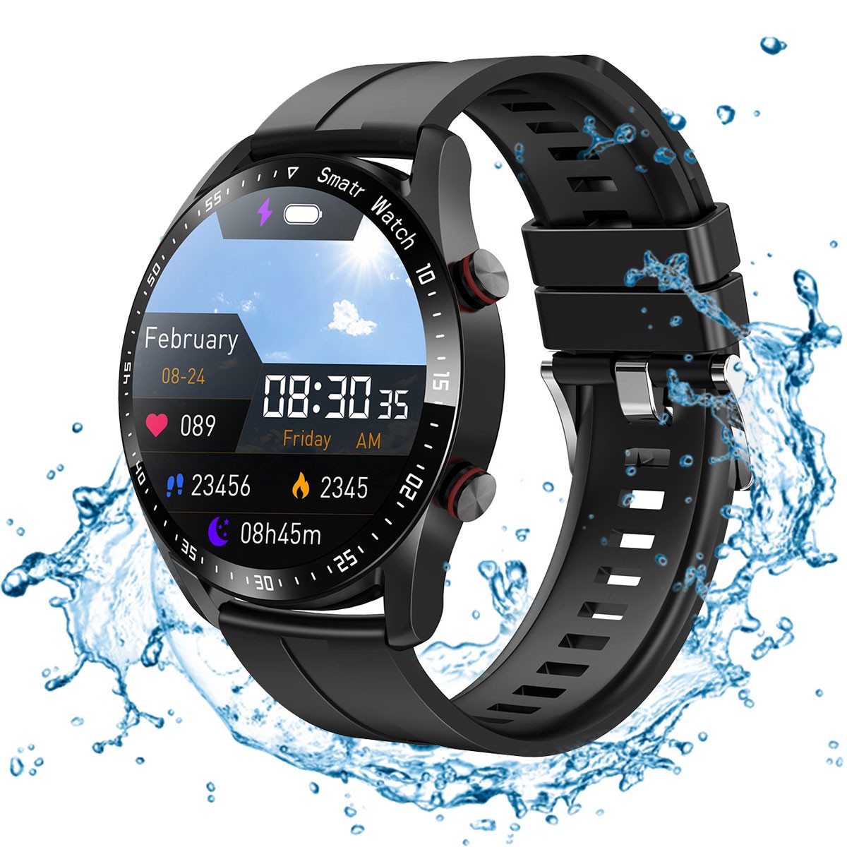 Waterproof Smart Watch Women Men Fitness Tracker Heart Rate Monitor Sports Watch