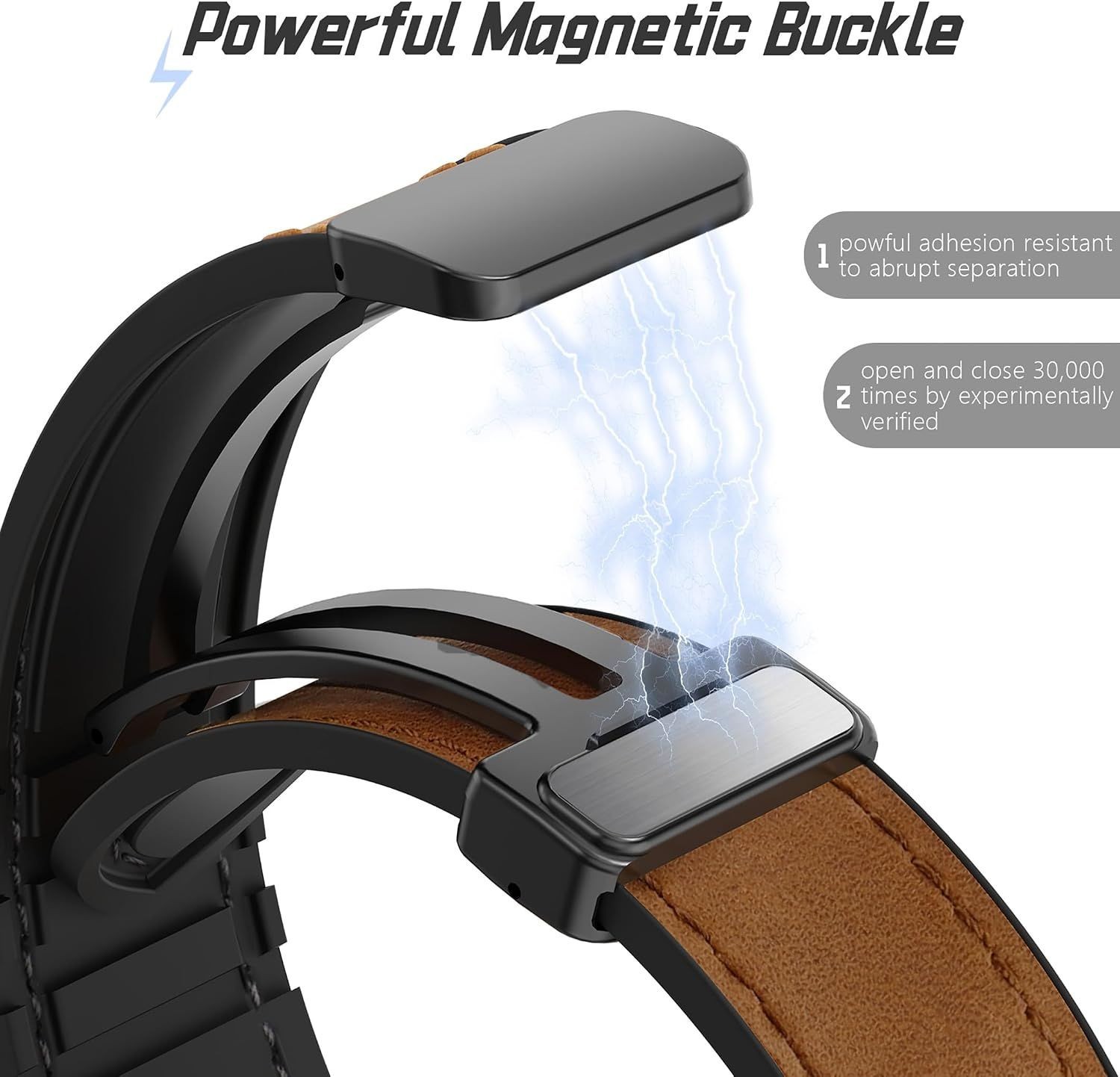 22mm Quick Release Leather Band for Garmin Venu 3 45mm, Red Brown Color