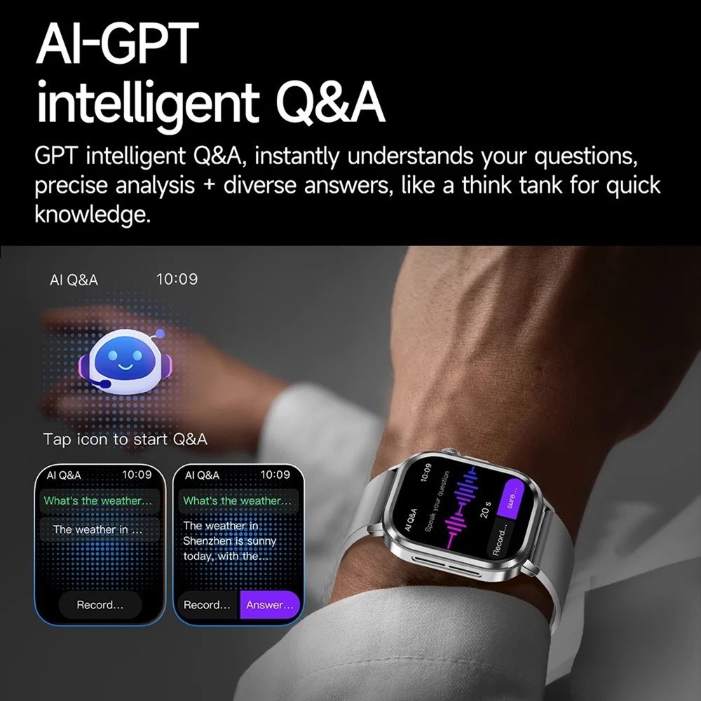 ET573 ECG+PPG AMOLED SOS AI Voice Smart Watch Bluetooth Call Health Monitoring
