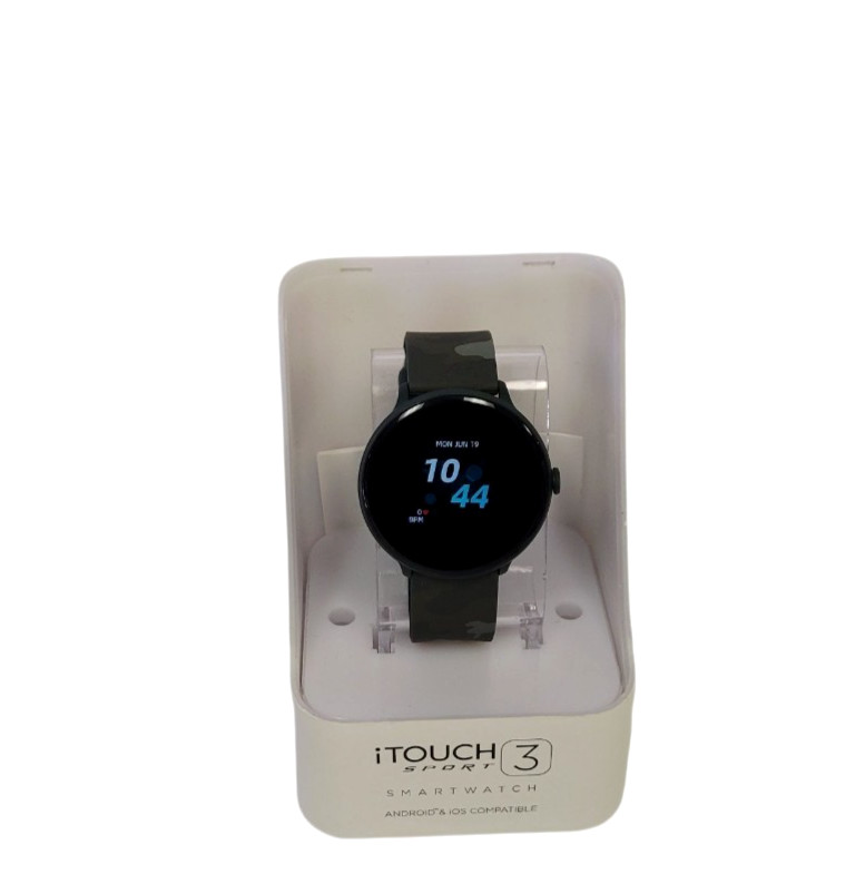 New Itouch Sport 3 Smart Watch & Fitness Tracker, (43mm), Dark Green Camo