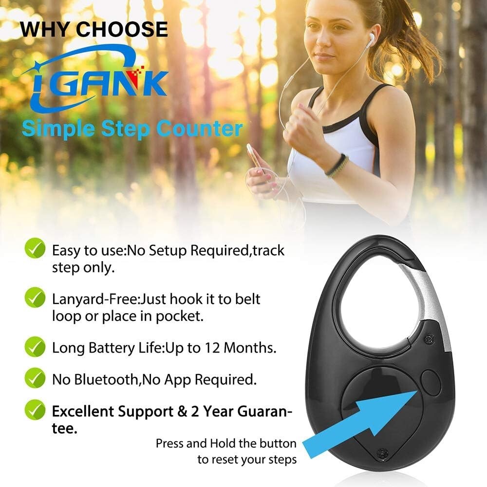 Accurate 3D Walking Step Counter – Convenient Clip-On Design – PD301 Pedometer