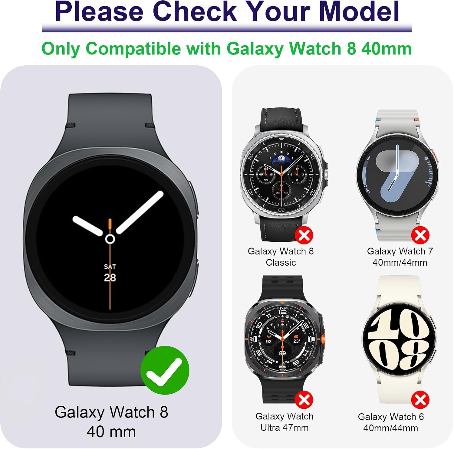 12 Pack of Colorful Cases for Samsung Galaxy Watch 8 40mm with Scratch Protectio