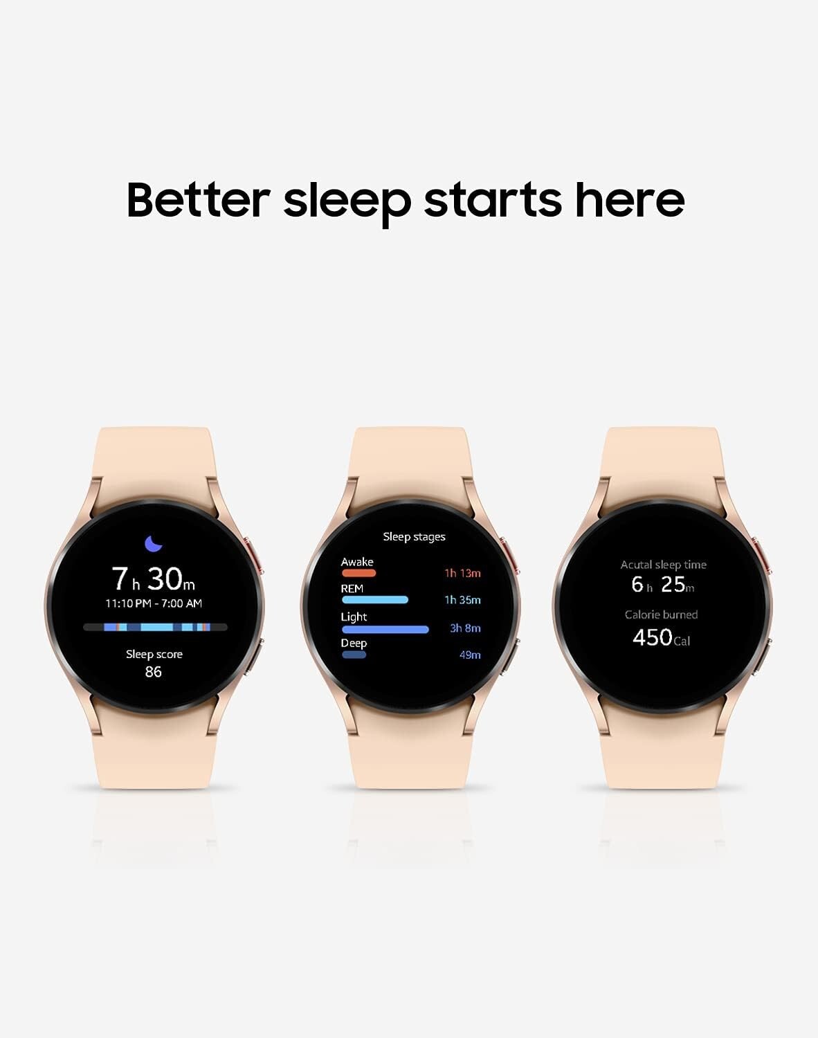 Samsung Galaxy Watch4 SM-R860 40mm Aluminum Case with Sport Band – Pink Gold…