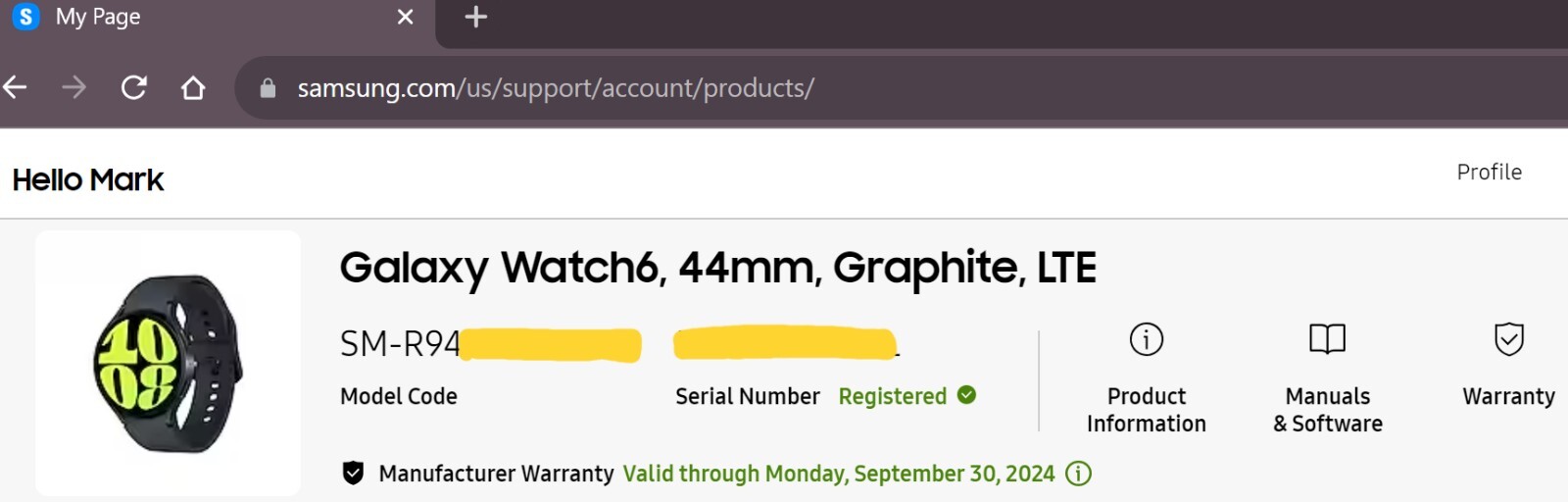 Samsung Galaxy Watch 6 44mm LTE