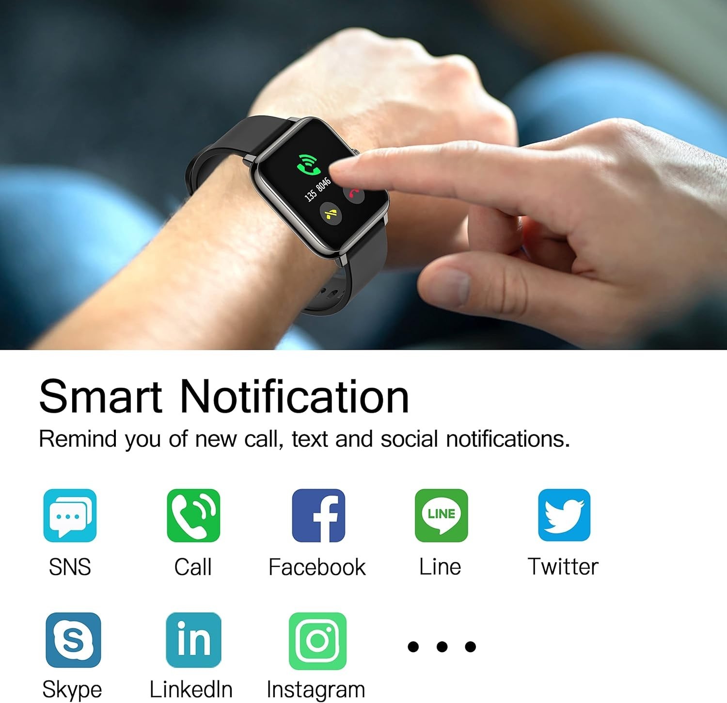 Smart Watch, Smartwatch with Blood Pressure, Blood Oxygen Monitor, Fitness Track