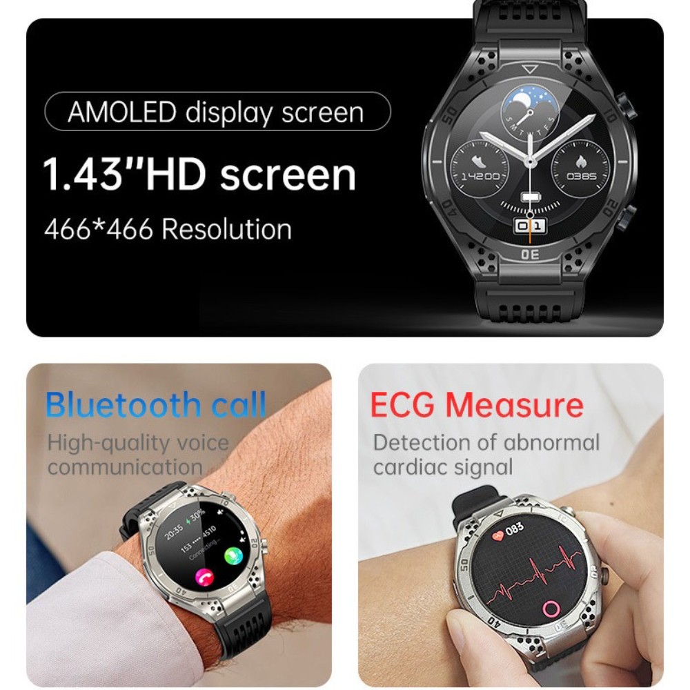 2026 Military Smart Watch For Men Bluetooth Call Rugged Tactical Fitness Tracker