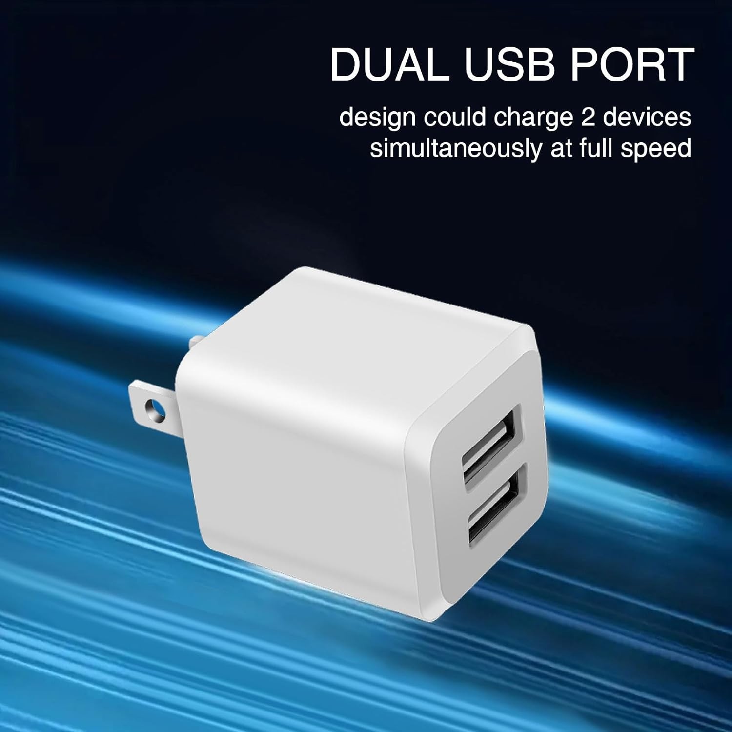 Fast Charging USB Wall Charger Block, Dual Port Power Adapter for iPhone 14 and