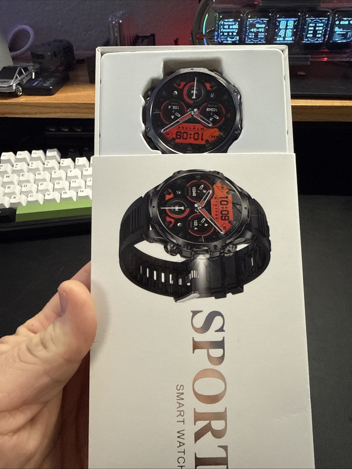 sport smart watch with utility light