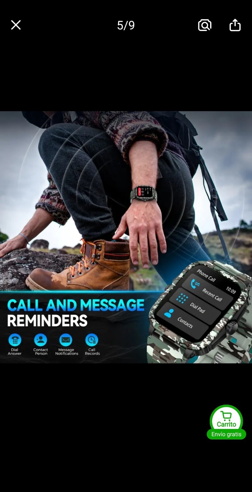 Military Smart Watch for Men(Answer/Make Calls) Rugged Tactical Fitness Tracker