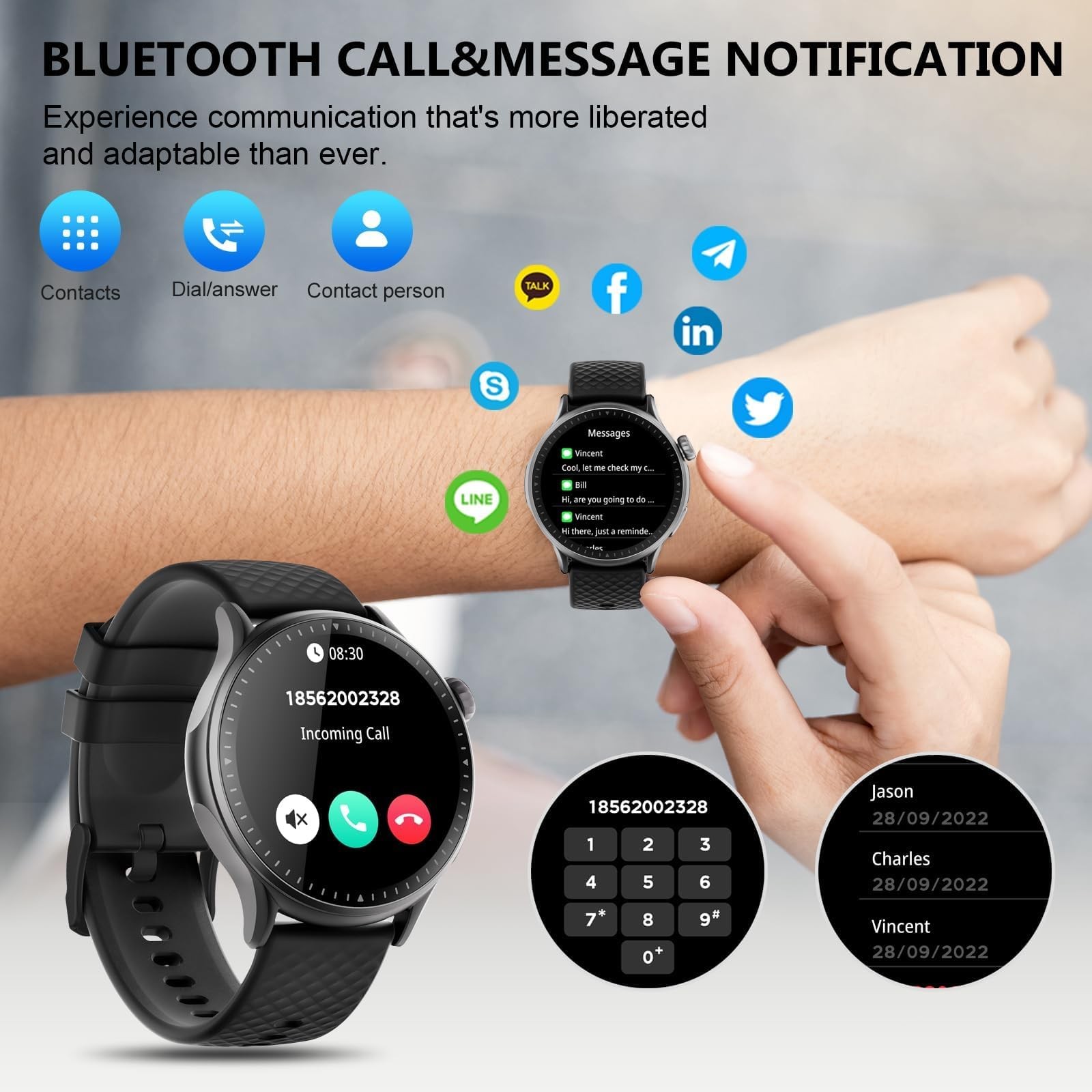Fitness for Men Women, 2026 New Running smartch,1.46” AMOLED Ultra-HD Screen…