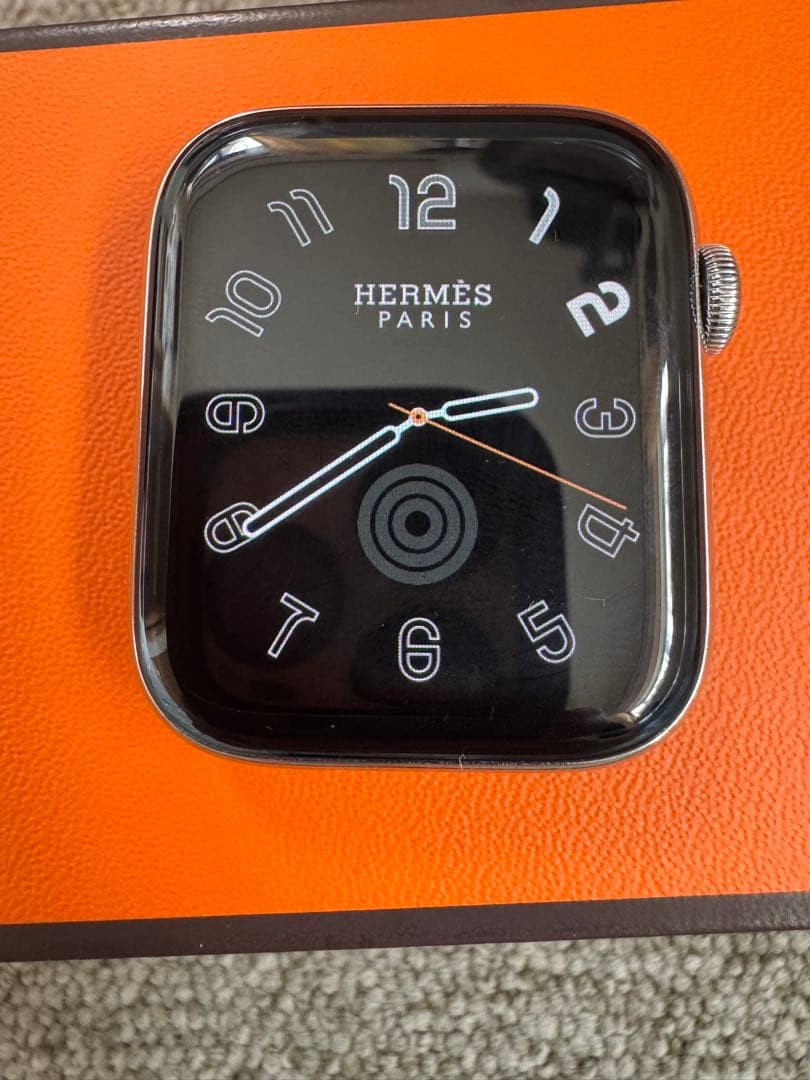 Apple Watch Hermes Series 5 44mm with Rare Orange Sport Band Leather Strap Japan