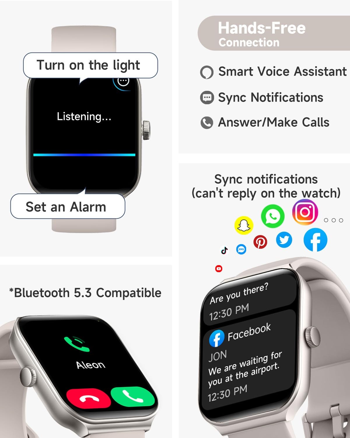 TOOBUR Smart Watch for Men Women Alexa Built-in, 1.95 Fitness Tracker with An…