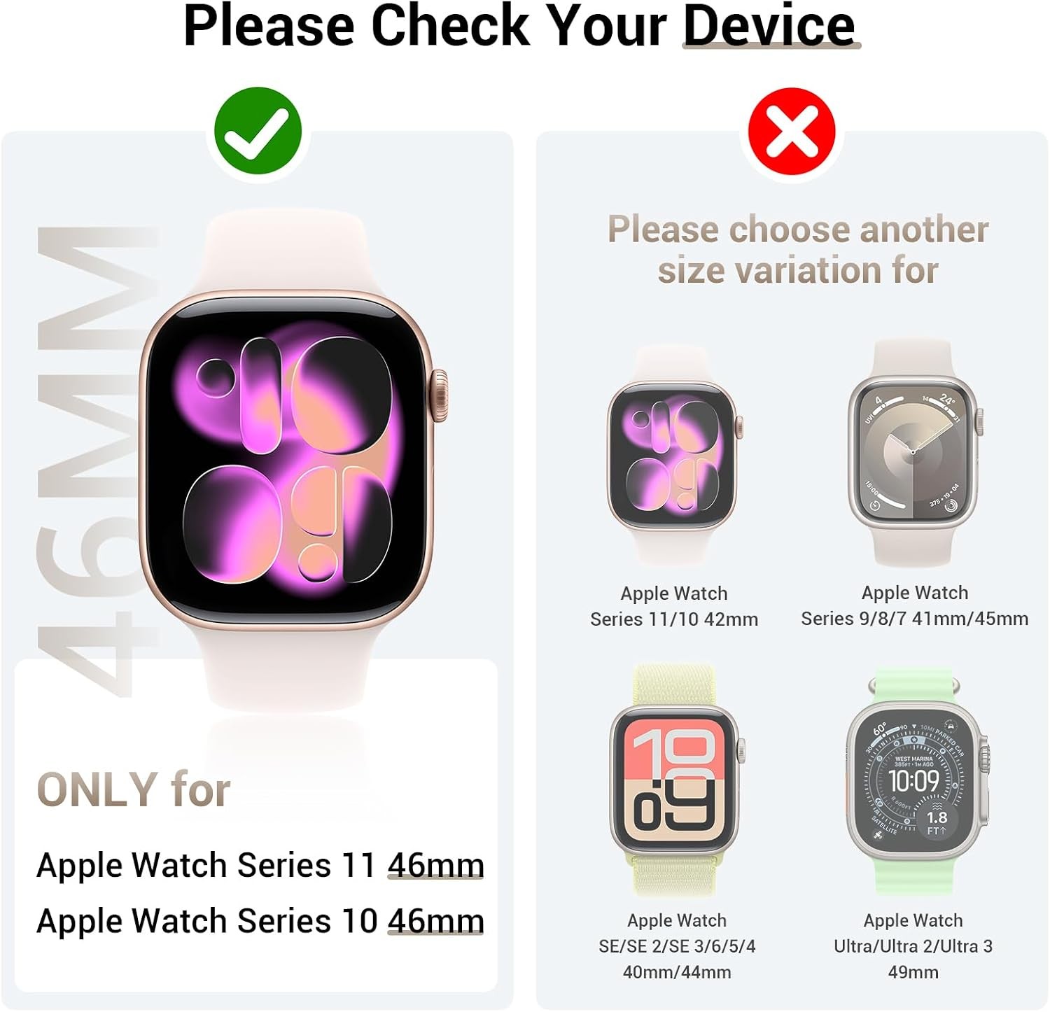 3pcs Screen Protector Case for Apple Watch Series 11/10 46mm Bling Accessories
