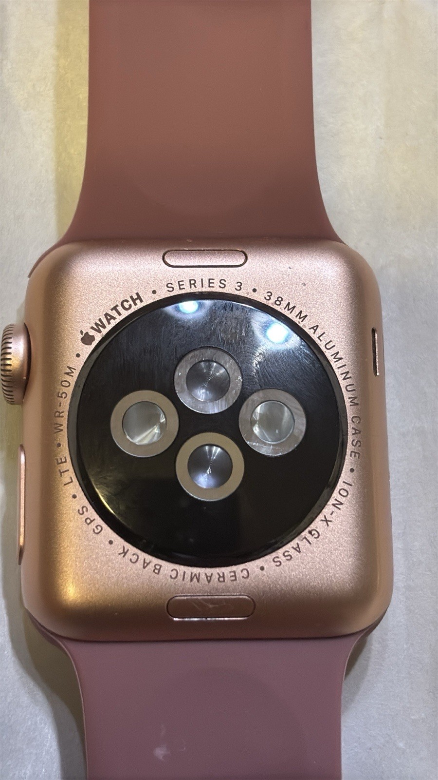 Apple Watch Series 3 GPS Unlocked 38mm Rose Gold Case Pink Band