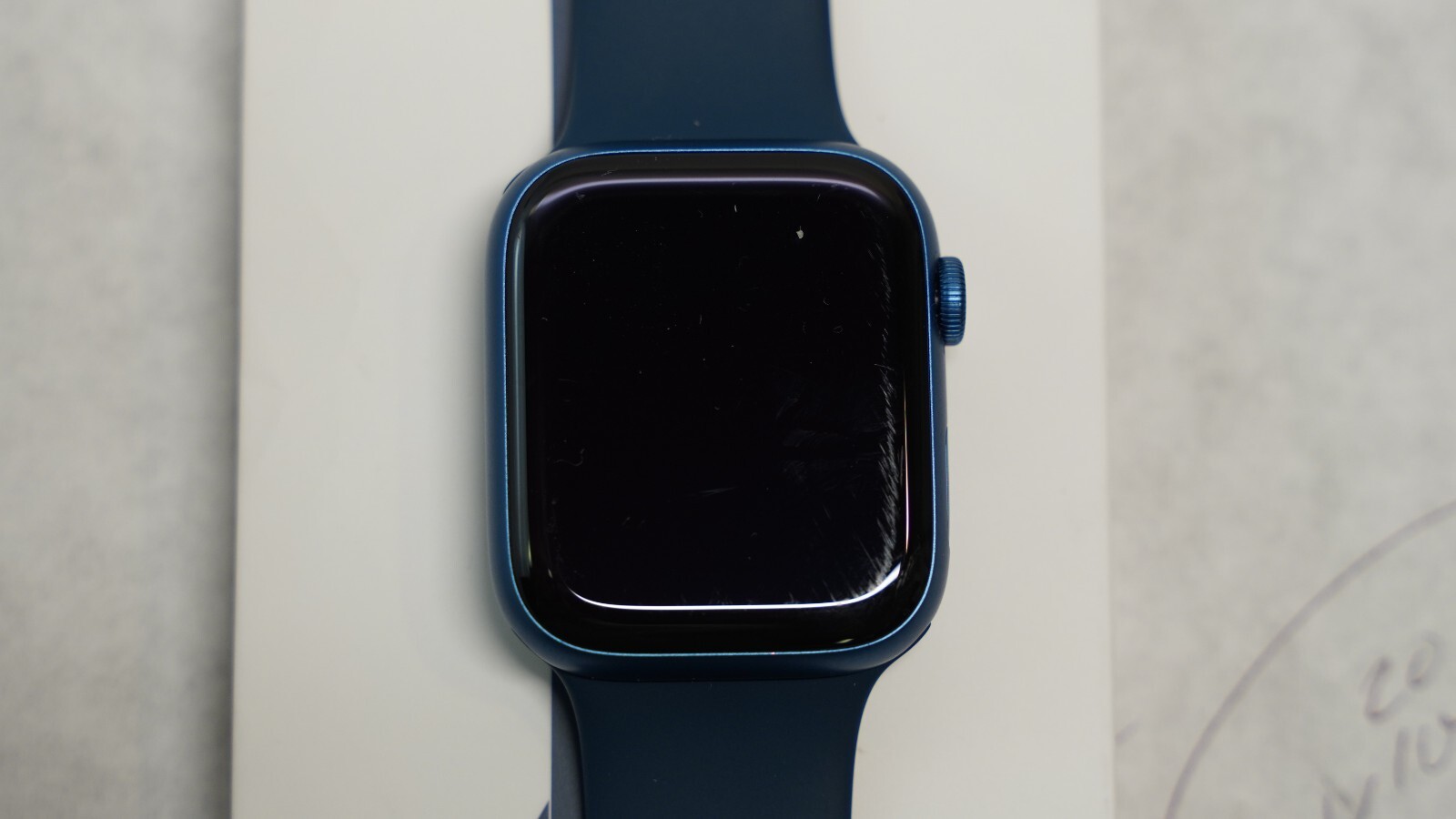 Apple Watch Series 7 GPS 45mm Blue Aluminum Case with Blue Sport Band MKJA3LL/A