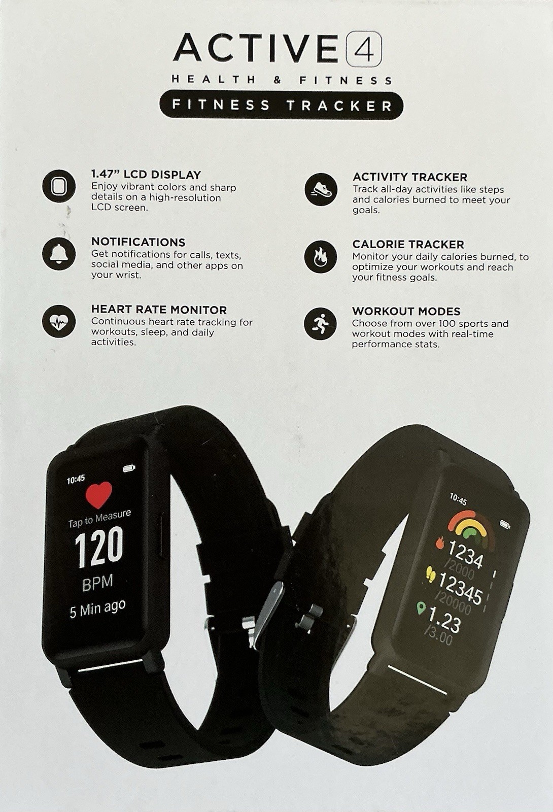 Itouch Wearables Fitness Tracker Active 4 Smartwatch – Black