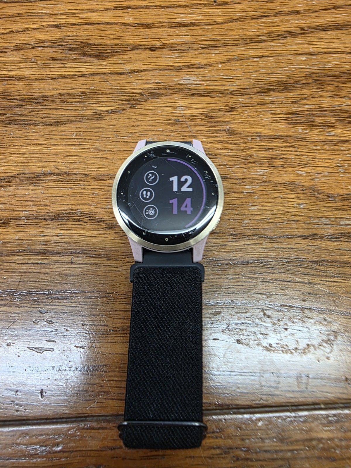 Garmin Vivoactive 4S 40mm Pink Metal Case Black Fabric Band Fitness 4GB
