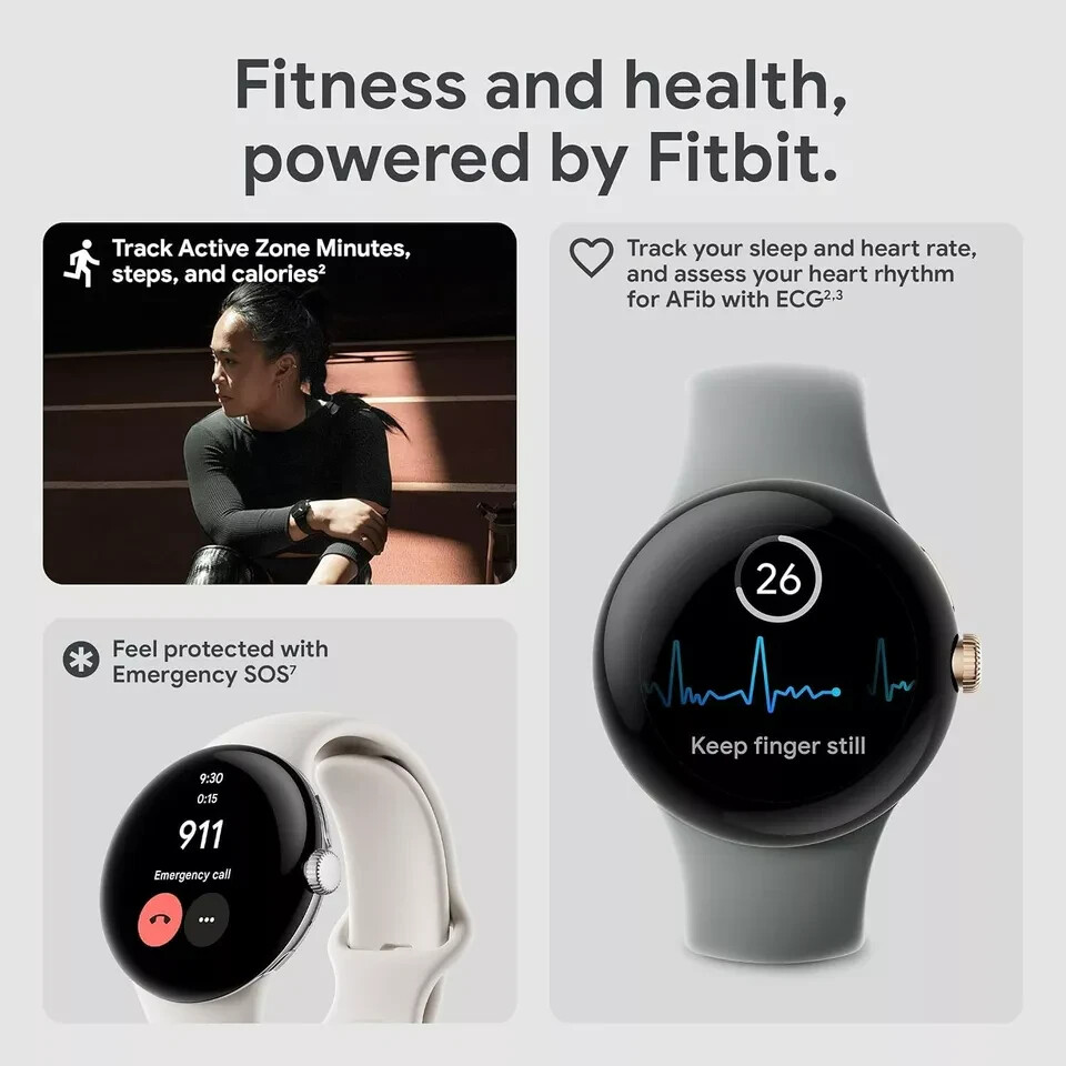 BRAND NEW Google Pixel Watch Android Smartwatch with Fitbit Activity Tracking