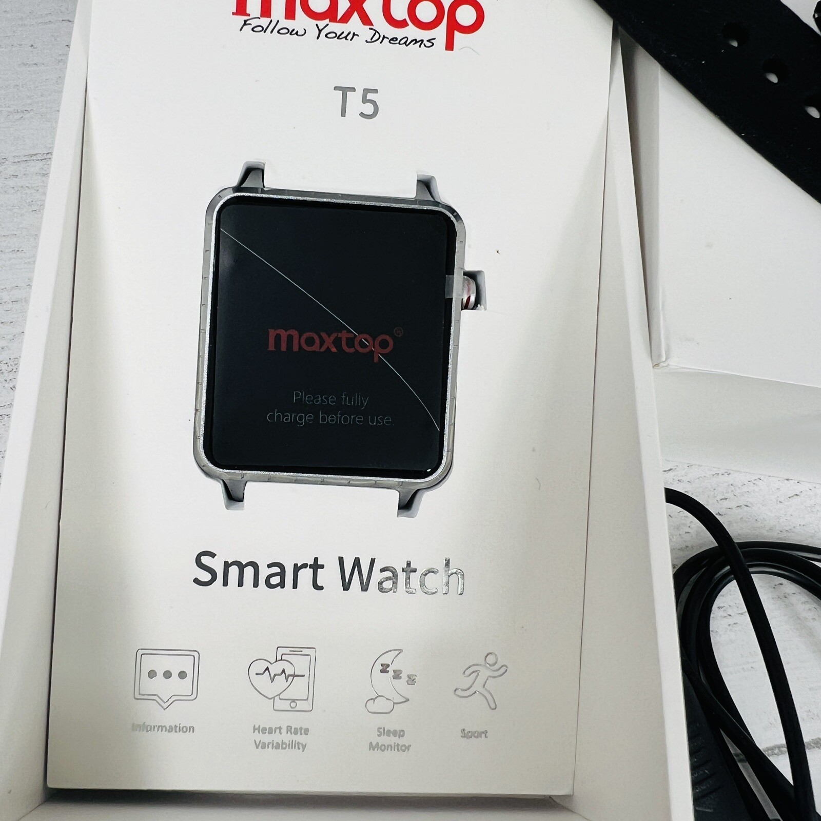 Maxtop T5 Heart Rate Monitor Sleep Tracker Bluetooth Wireless Sport Smart Watch