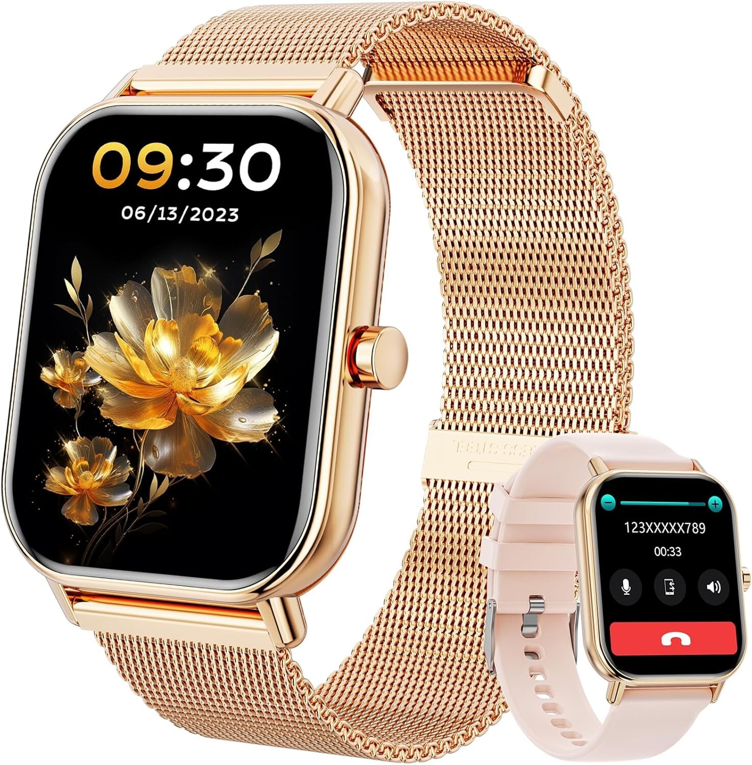 Haulvean Smartwatch G39: Bluetooth Calls, Fitness 2 Bands, IP67 Waterproof, Long