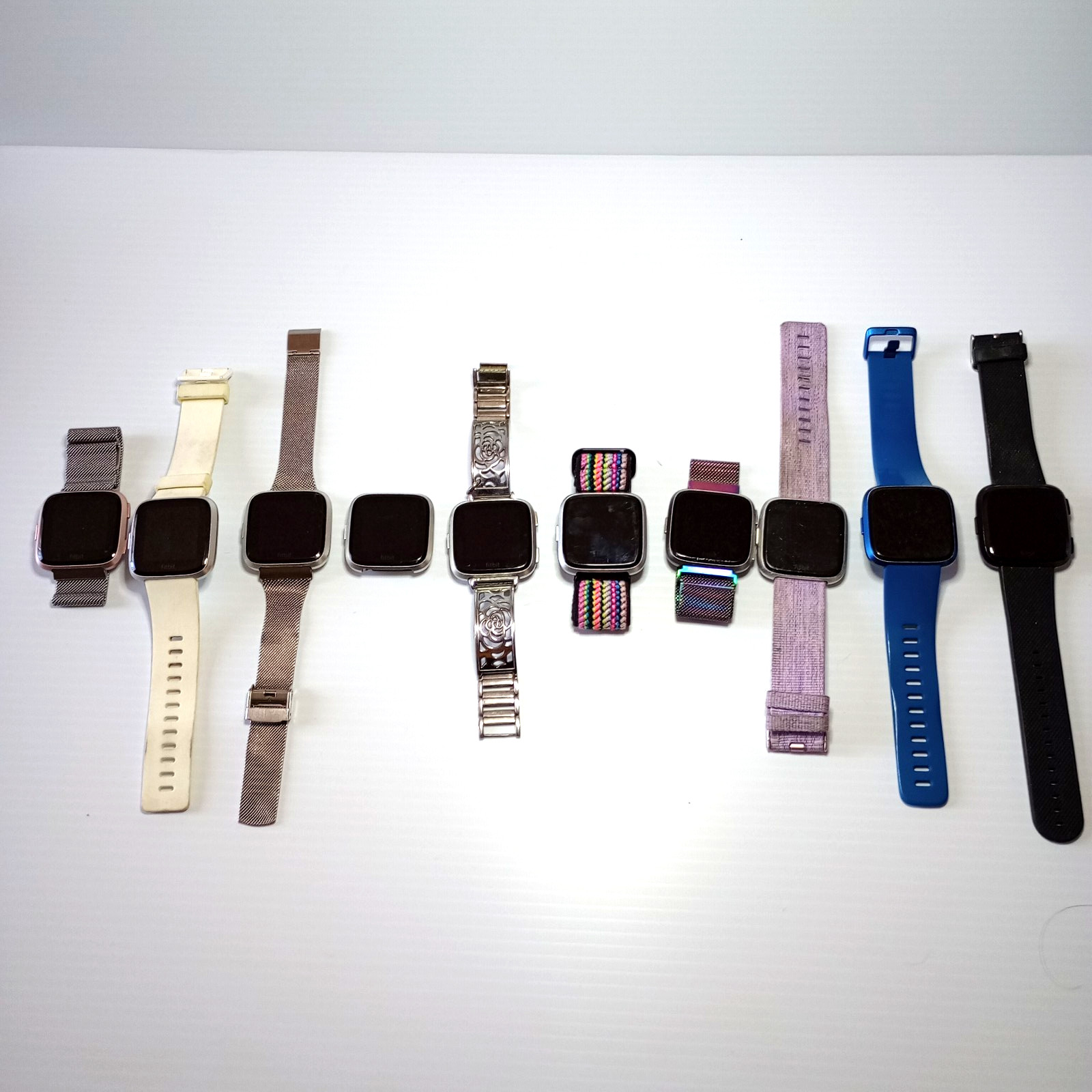 Lot of 10 Fitbit Versa Fitness Smart Watches Untested parts *READ FB415 504 505