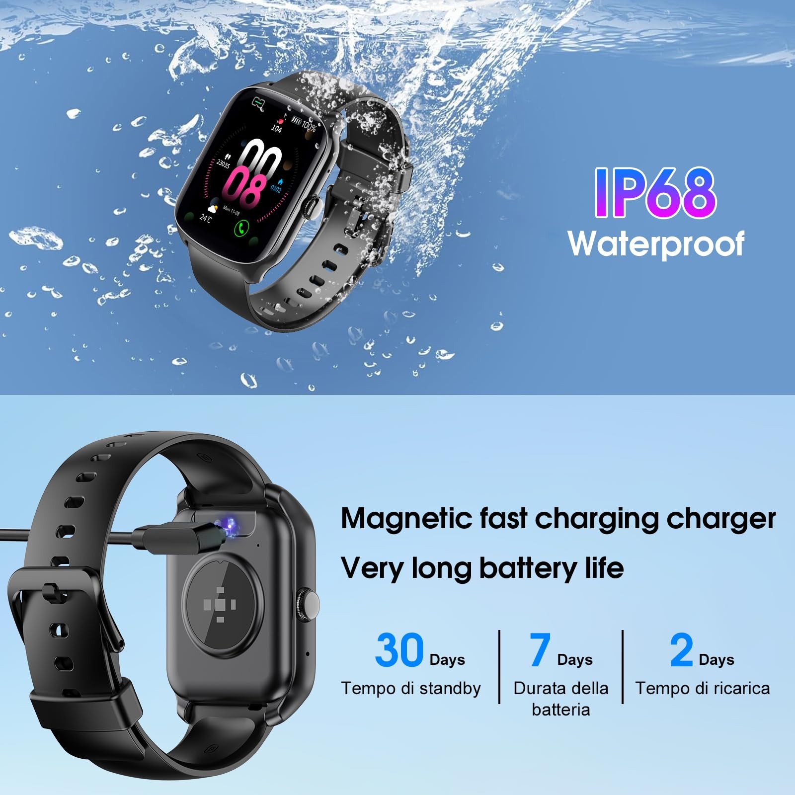 Reloj Inteligente de Mujer Hombre para iPhone Apple Samsung Android y Bluetooth