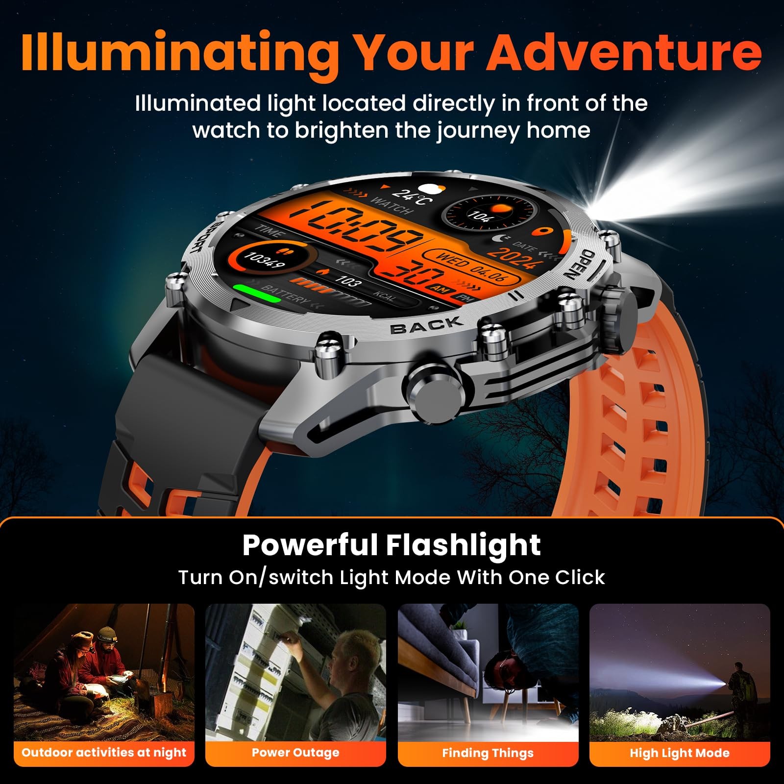 Smart Watches for Men (/Notification),1.52”HD Military with Heart Rate/Sleep…