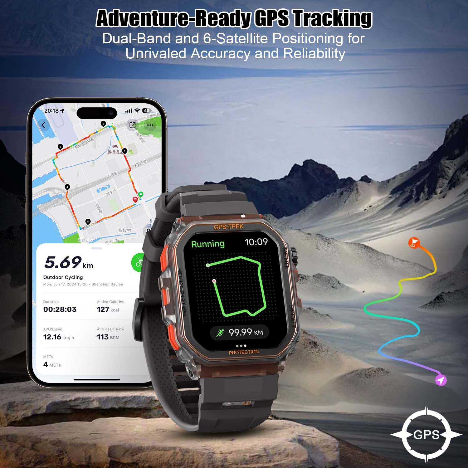XSCQ Military for Men (Answer/Make Calls), 1.75” for Android and iPhone, Fit…