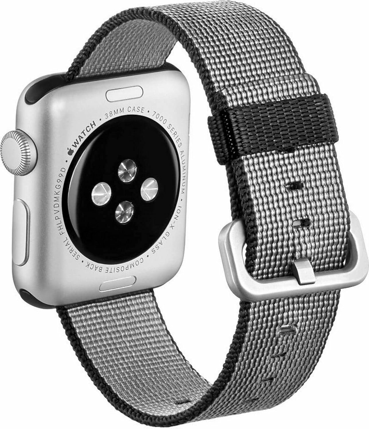 Woven Nylon Band for Apple Watch Series 1, 2, 3, 4 38mm – Black