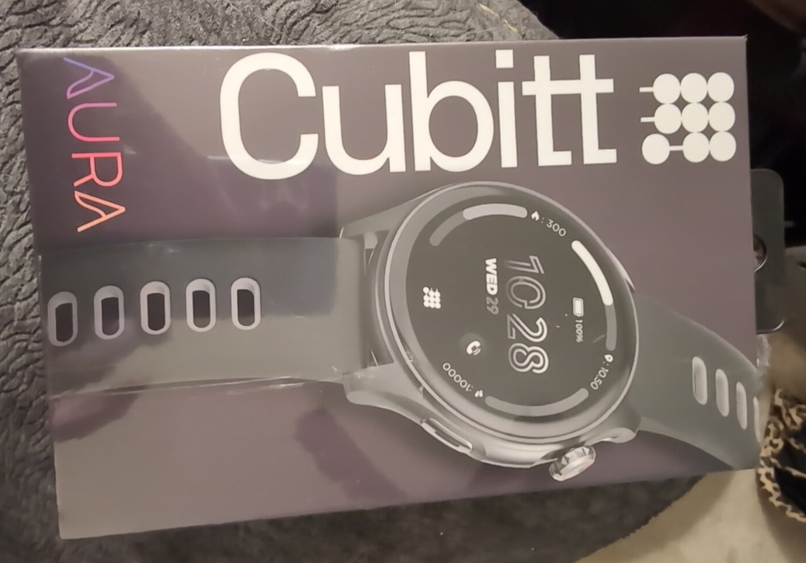 Cubitt Aura Black Smart Watch 1.43” Aluminum Case, Silicone Band, iOS & Android