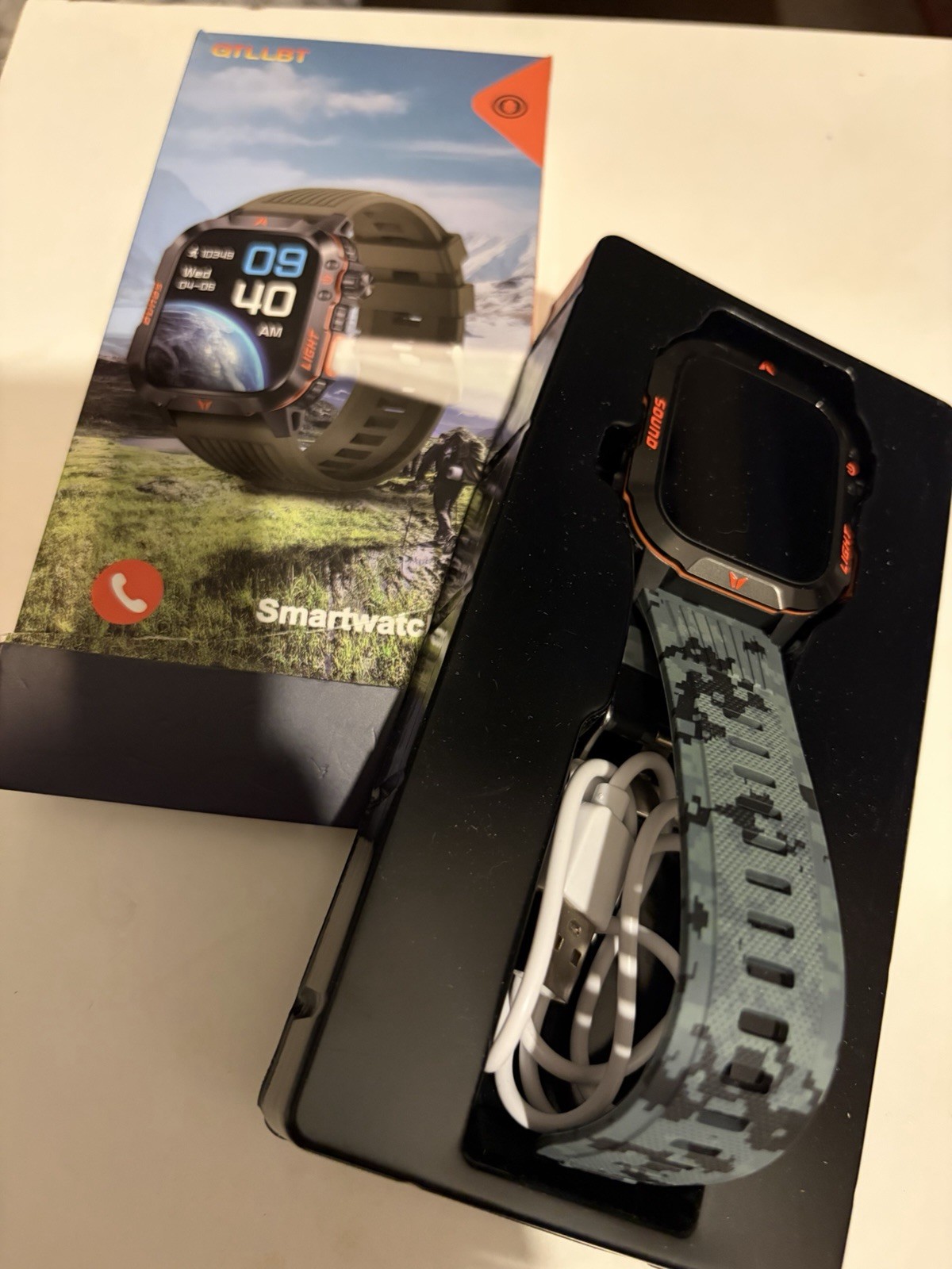HT26 Smart Watch – 600mAh, 5v/1A, Fitness Tracker, New Open Box