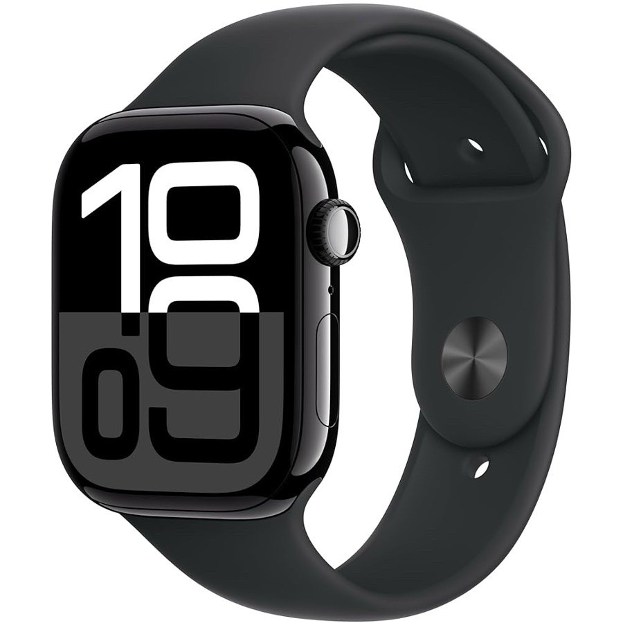 Apple Watch Series 10 42mm Jet Black Aluminum GPS Black Sport Band M/L