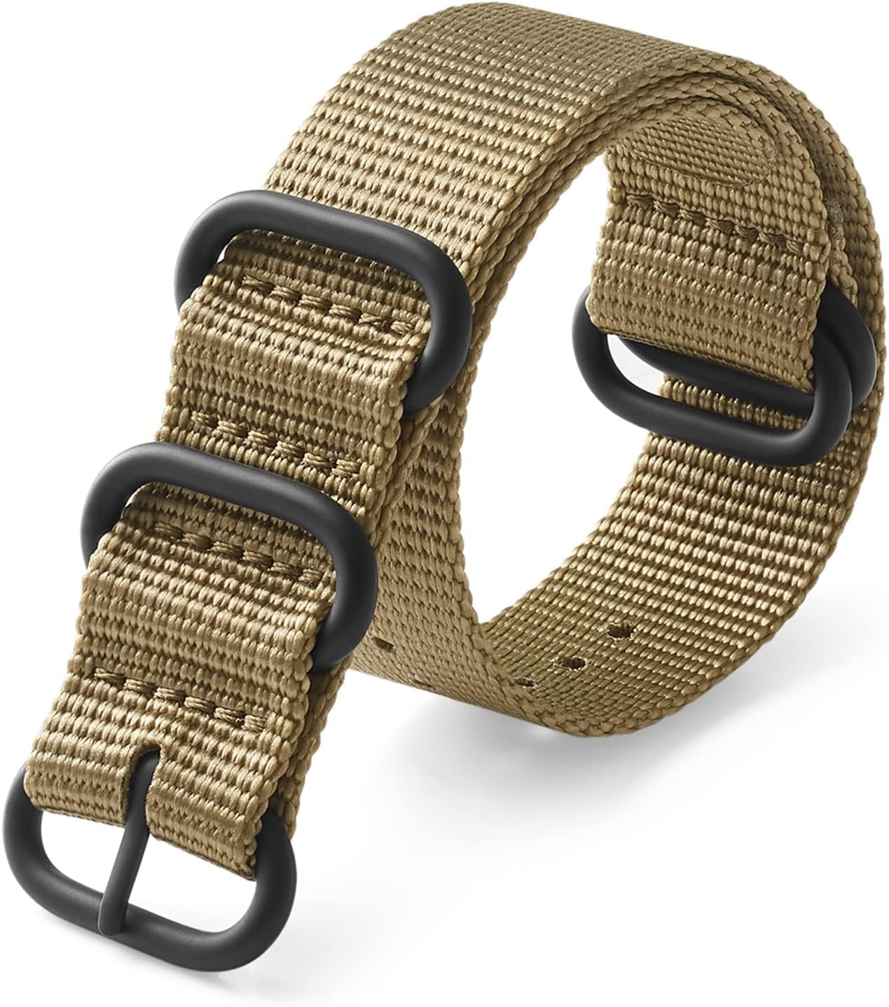 Thick Military Ballistic Nylon Watch Bands for Apple 18mm, 20mm, 22mm, 24mm
