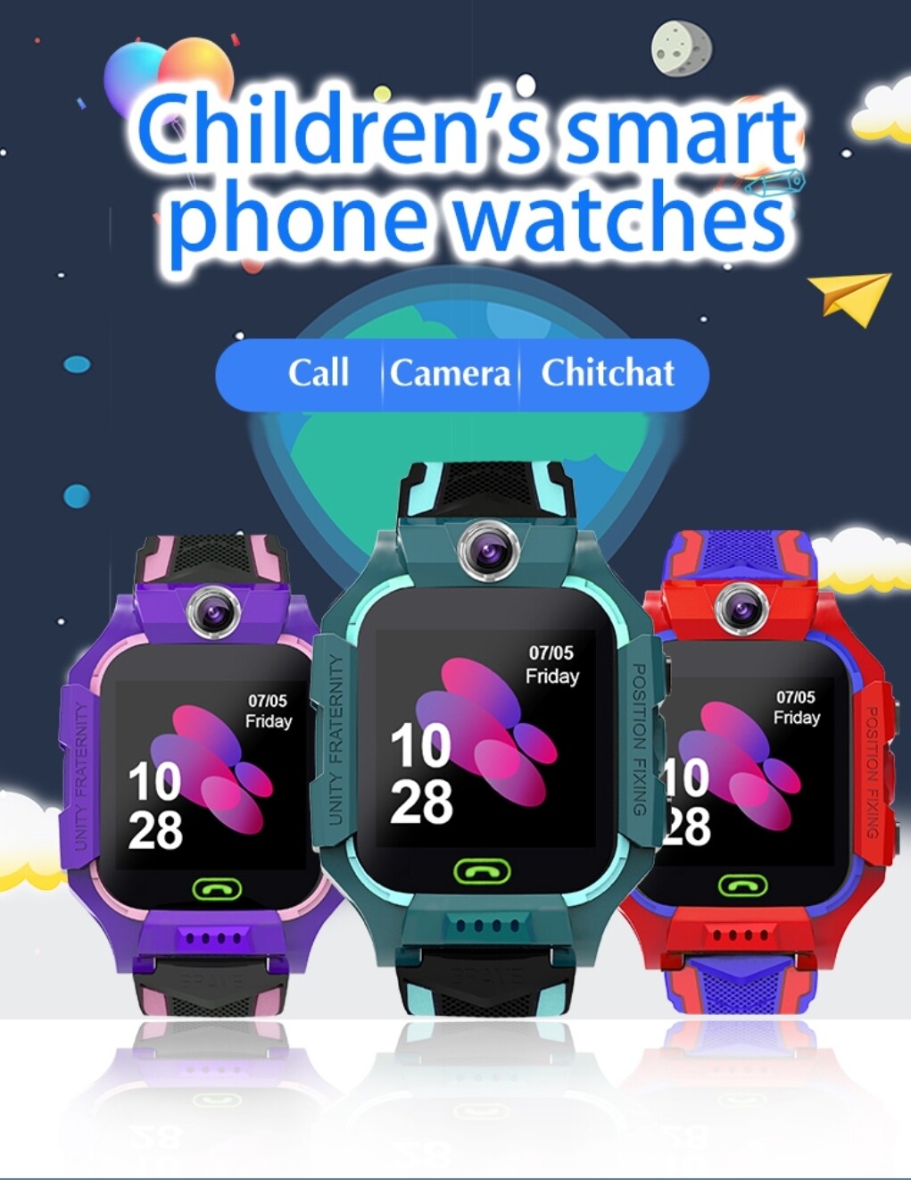 2021 NEW Waterproof Kids Smart Watch Anti-lost Safe GPS Tracker SOS Call A+