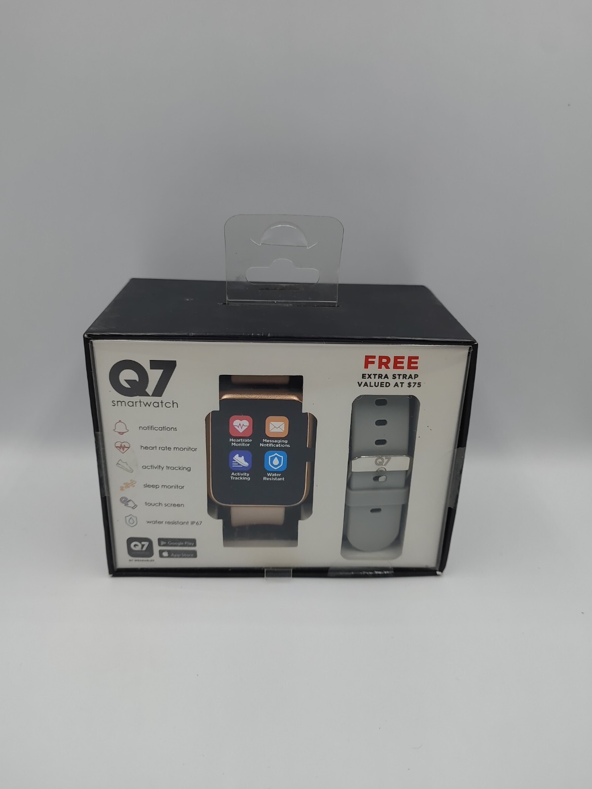 Q7 Smartwatch IPHONE X,GALAXY 10 OR HIGHER COMPATIBLE Rose Gold Grey Xtra Band