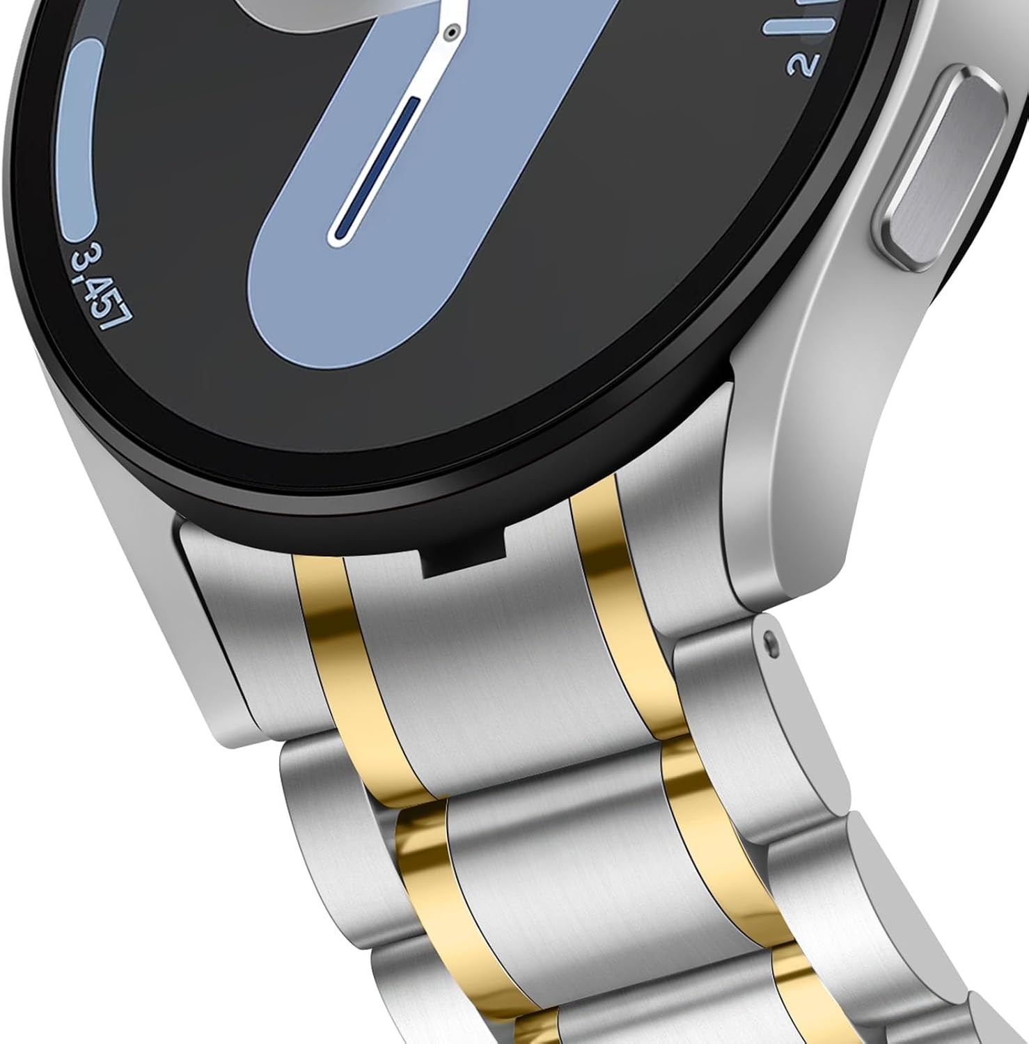 Silver Gold Stainless Steel Watch Band for Samsung Galaxy 40/44mm, 43/47mm