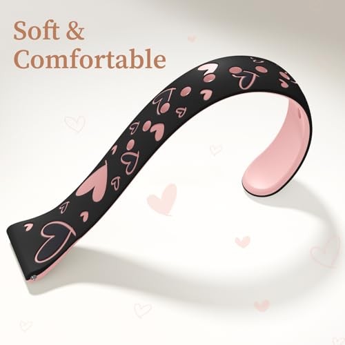 20mm Engraved Silicone Strap Compatible with Samsung Watch 7 40mm Sport Heart