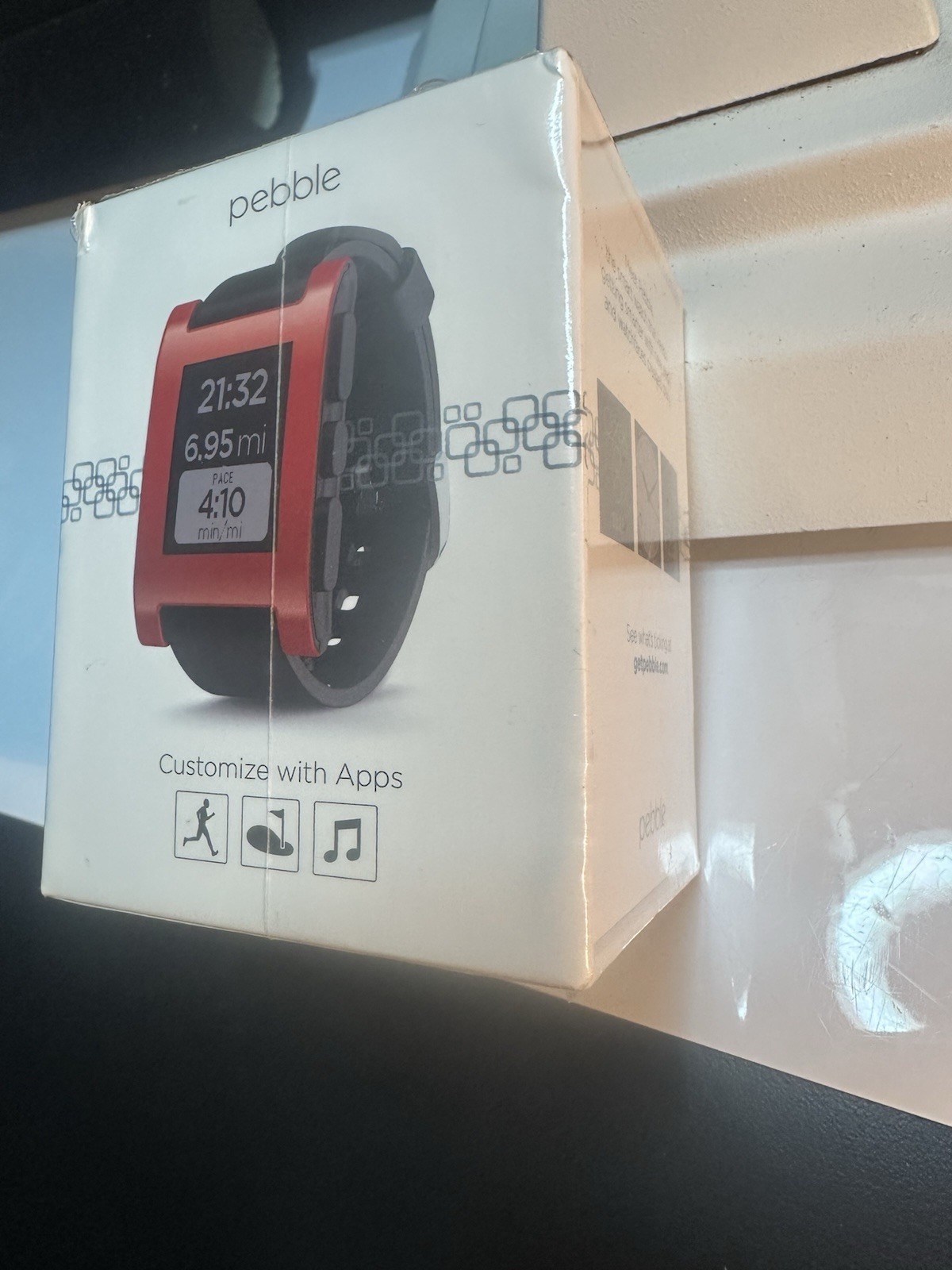 Pebble Classic Red Plastic Case Black Classic Buckle – (301RD)