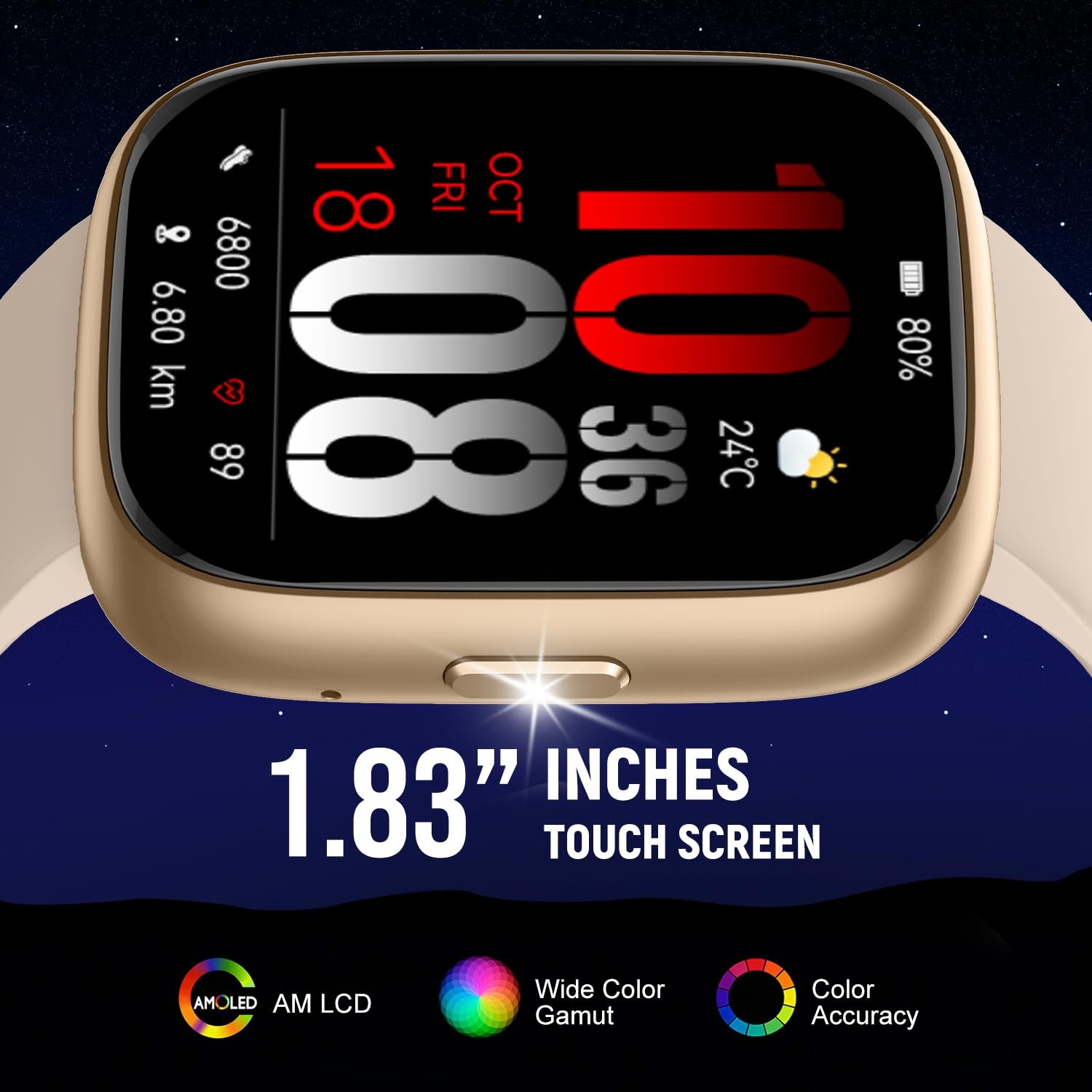 with Alexa & Bluetooth Calling-1.83″ HD Touchscreen Fitness , Fitness Tracker…