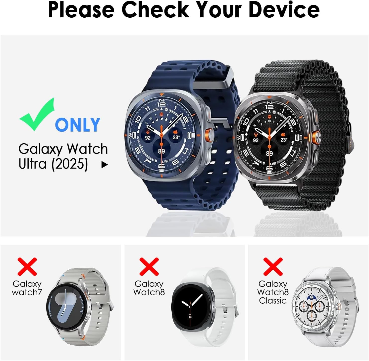 Samsung Galaxy Watch 8 Ultra 47mm Clear Case with Built-in Tempered Glass Protec