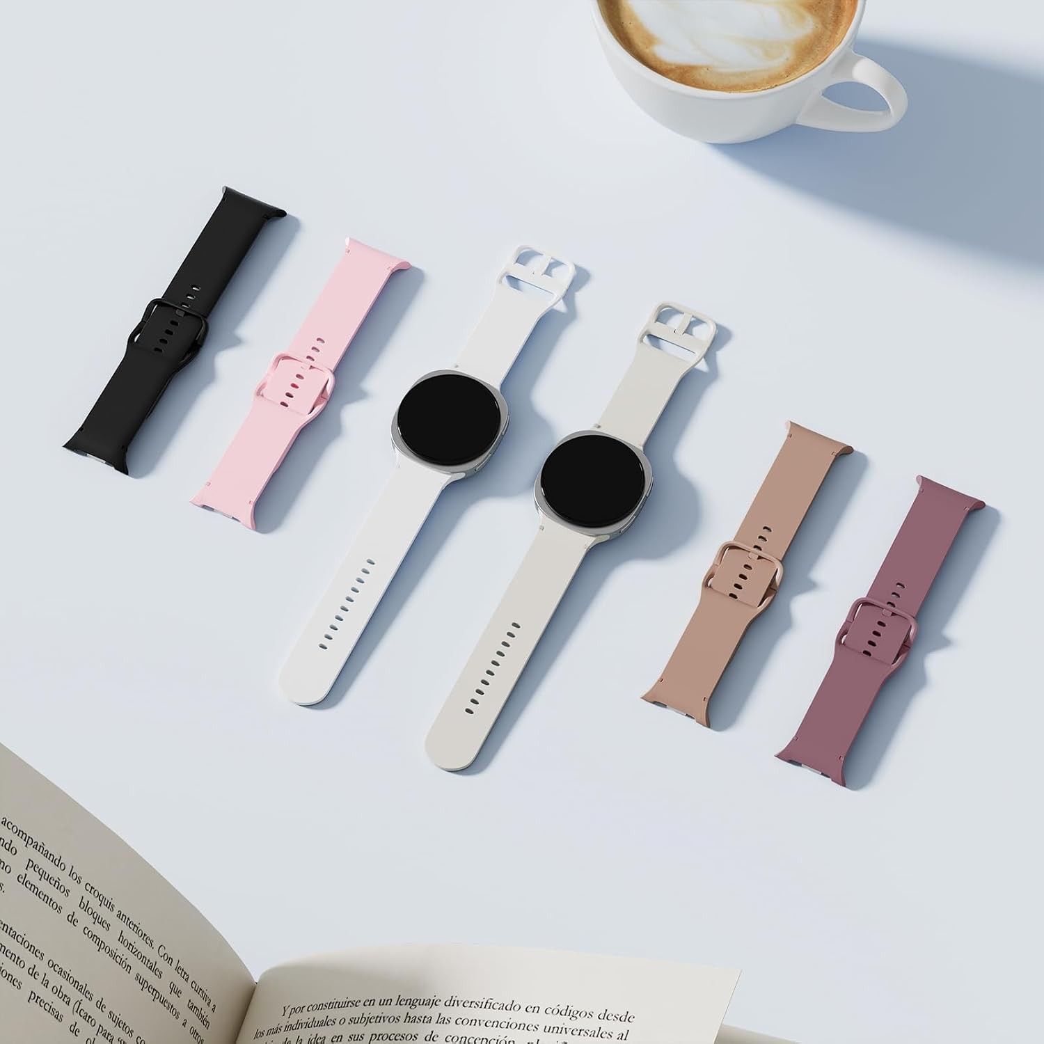 6 Pack Silicone Sport Bands for Samsung Galaxy Watch 8 40mm 44mm Classic 46mm