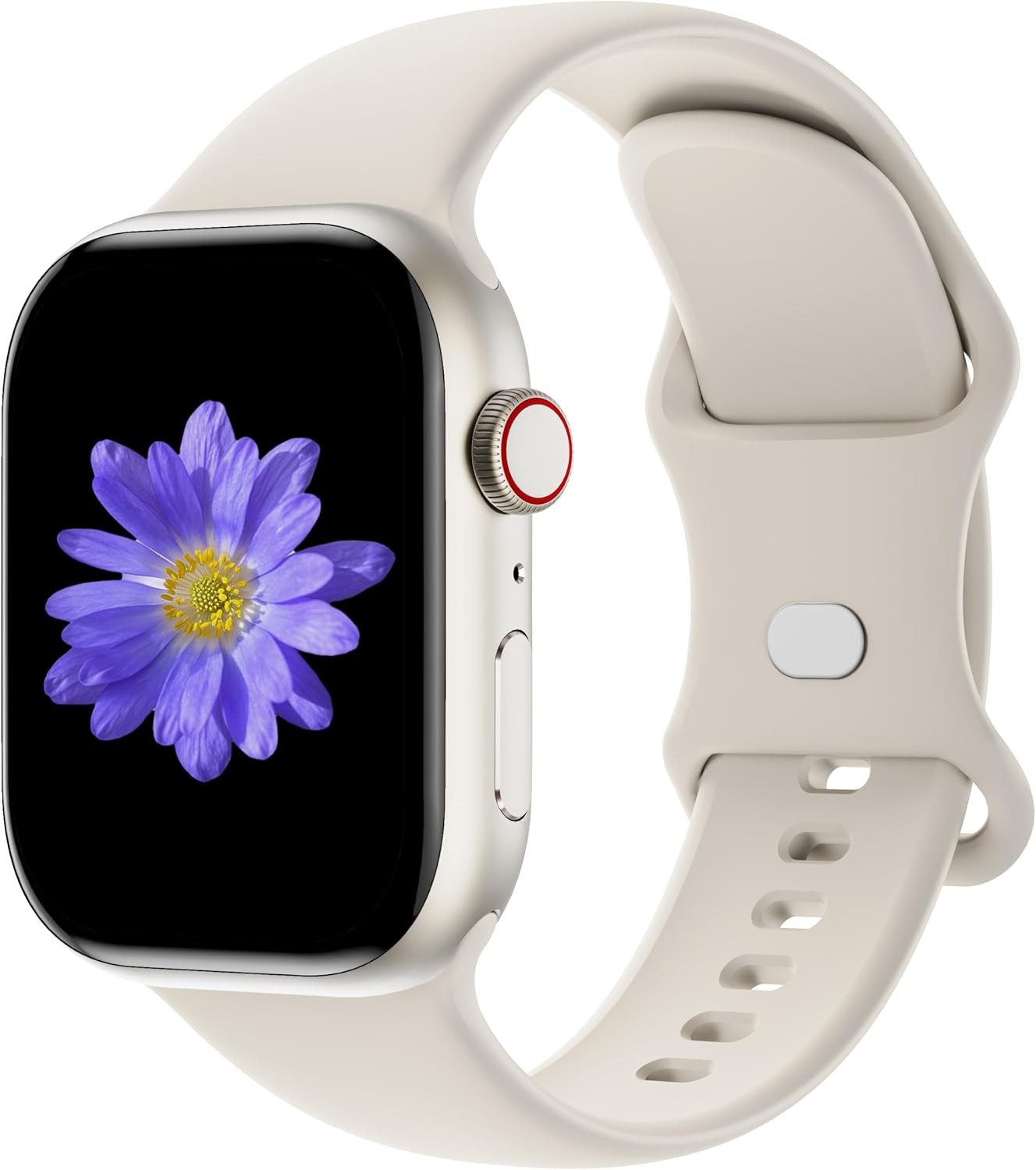 Soft Silicone Sport Band for Apple Watch 44mm 45mm 49mm – Unisex Starlight Strap