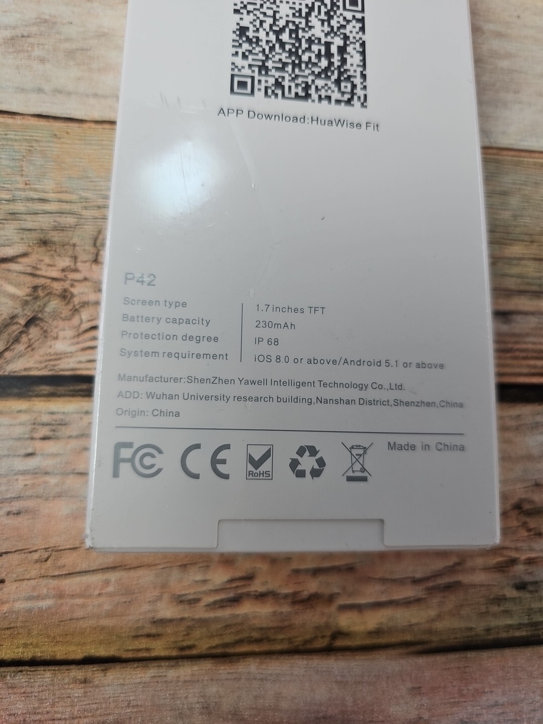Huawise Fit P42 Black 1.7 Inch TFT Display Digital Fitness Tracker Smartwatch