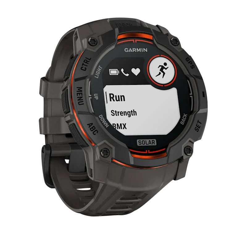 Garmin Instinct 3 Solar, (50mm) Black with Charcoal Band (010-02935-00) *