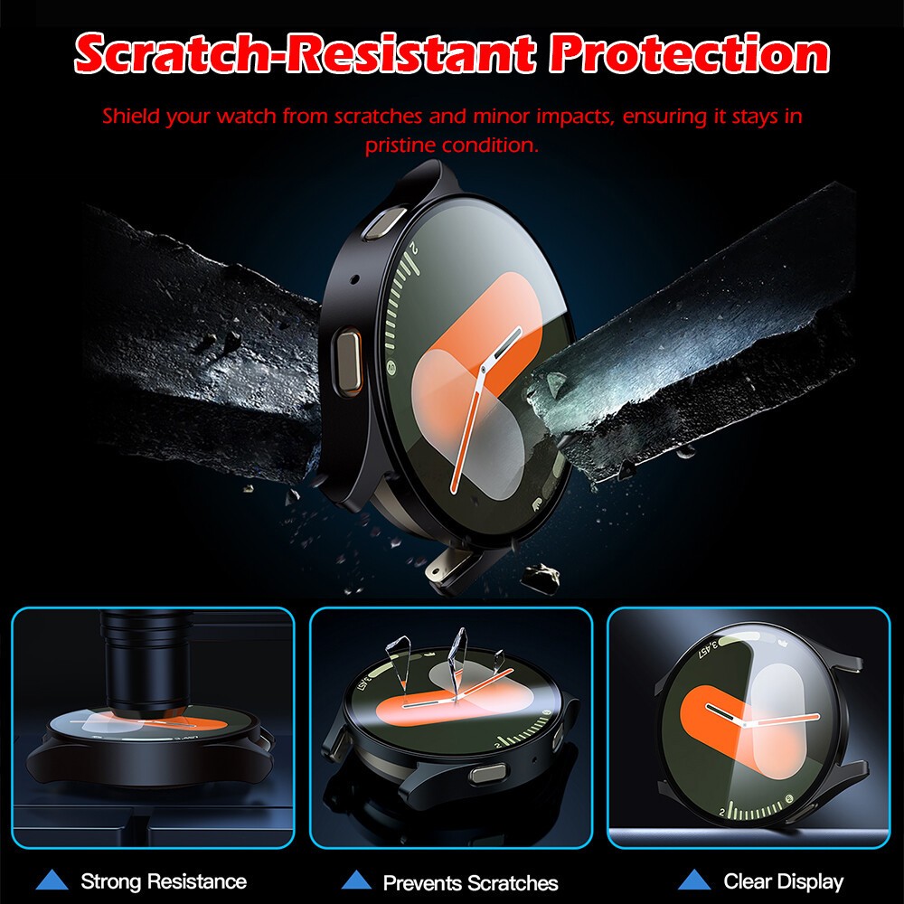 For Samsung Galaxy Watch 7 6 5 Ultra 40/44/47mm Hard Case Glass Screen Protector