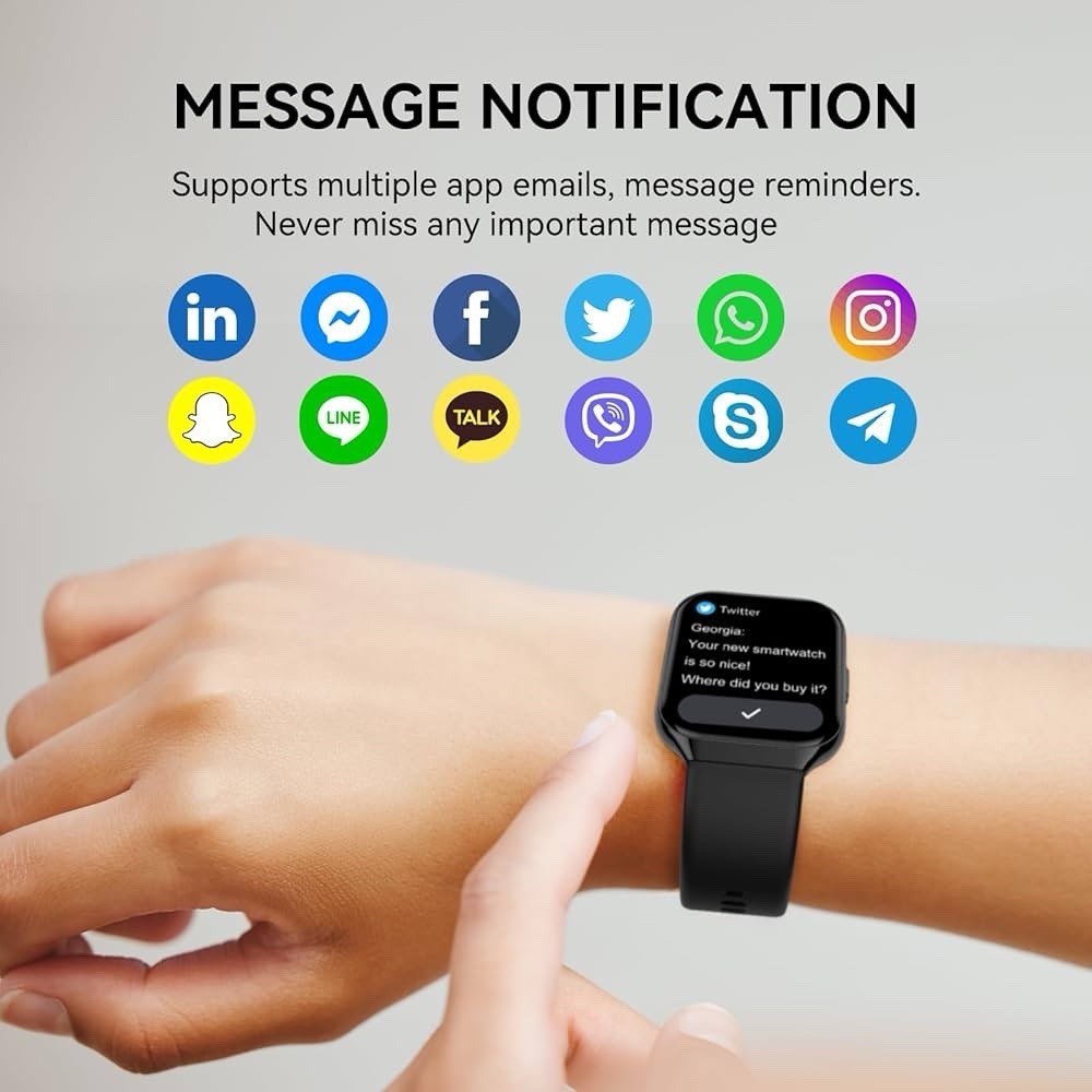 Smart Watch/Fitness Tracker P98 – Black TFT-LCD Smart Watch 1.96” Screen