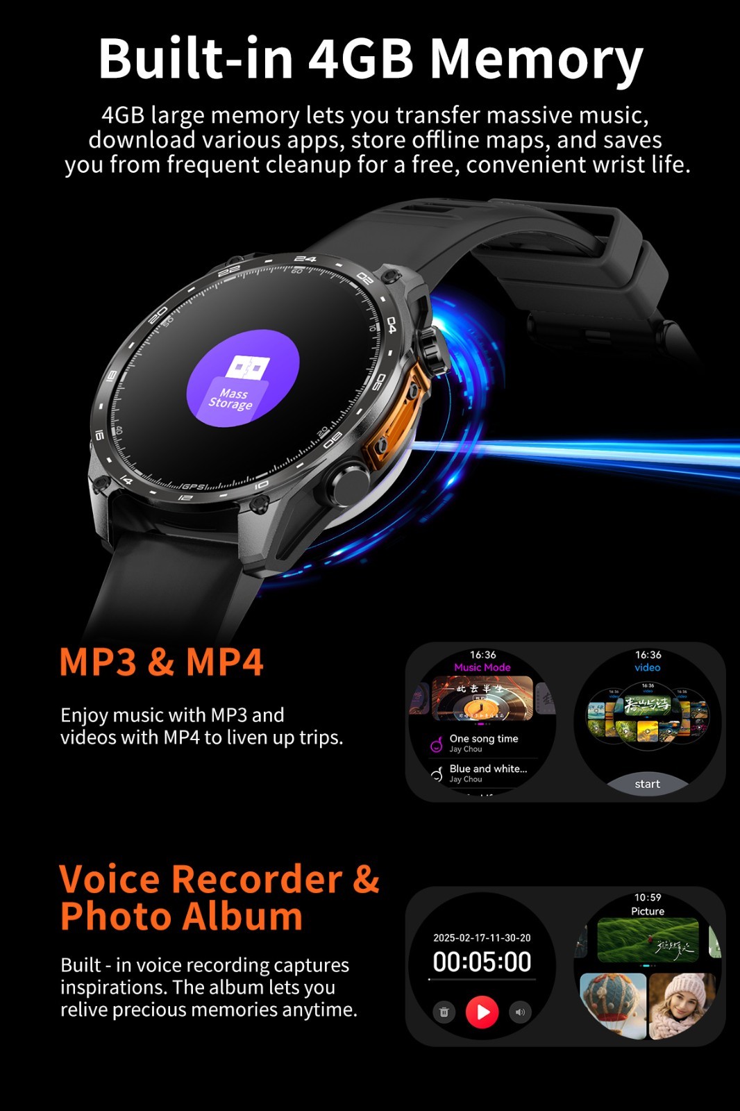 HD300 PRO Sport GPS Waterproof Heart rate Health Monitoring Bluetooth Calling