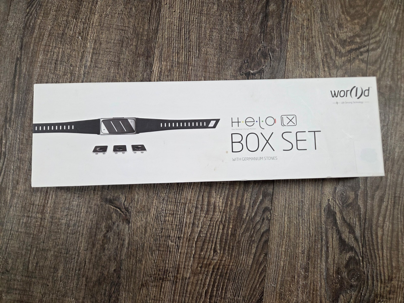 Helo box set with germanium stones Cutting edge fitness tracker Watch NEW