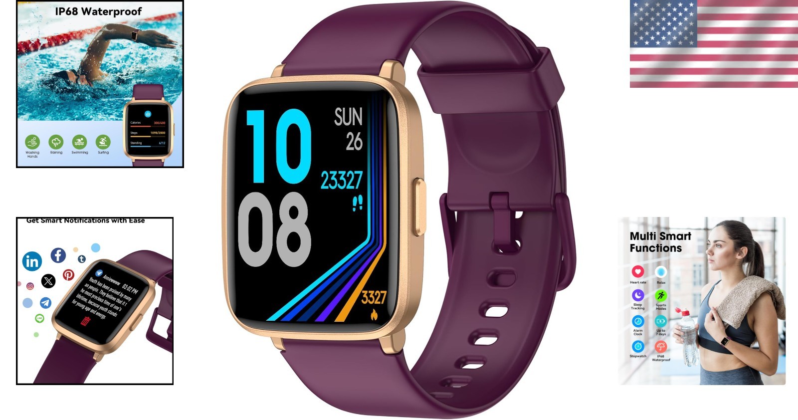 Advanced Waterproof Fitness Tracker Watch – Heart Rate, Sleep & Activity Monitor