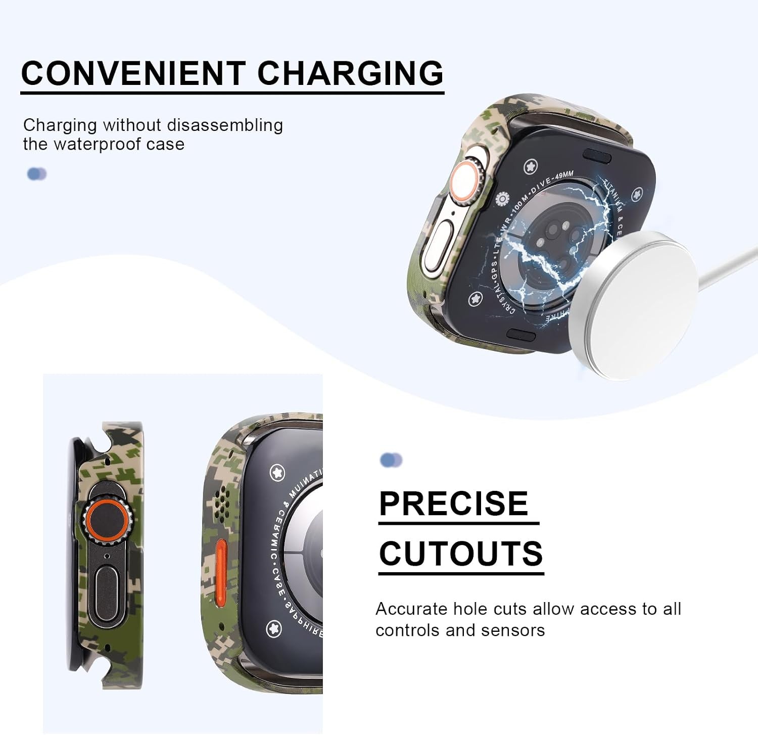 Luxury Metal Watch Case for Apple Watch Ultra 2 49mm with Built-in Tempered Glas